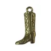 Wholesale of golden cowboy boot pendant accessories in the vintage jewelry world Item Picture